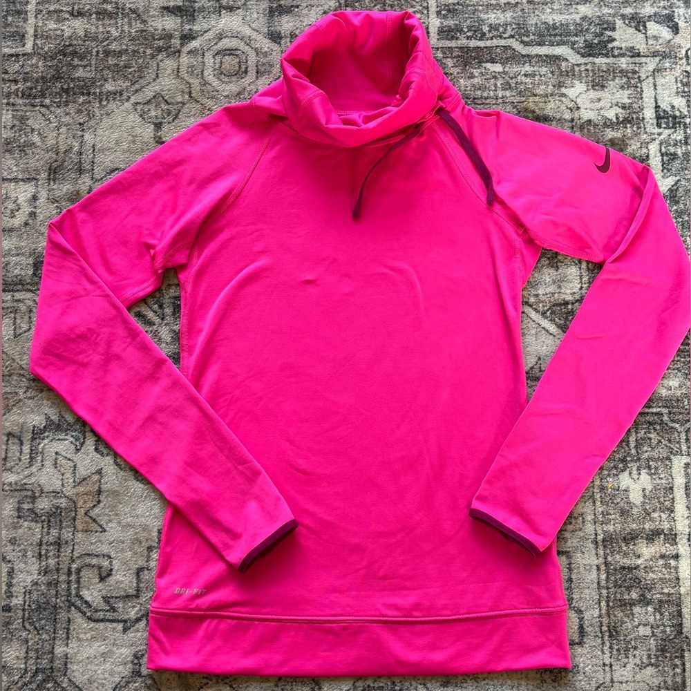Nike Pro Women’s Long Sleeve‎ Dri-Fit Top with Drawstring Cowl Neck Size Small